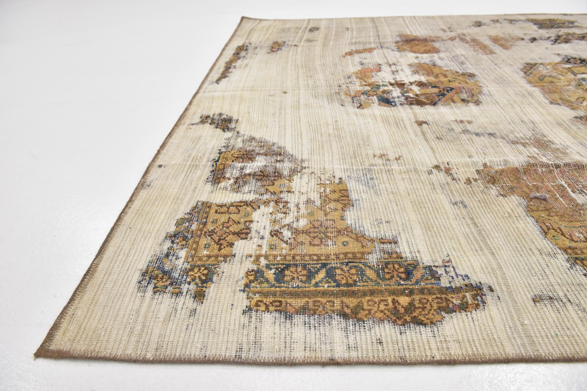 6' 3 x 9' Hand Knotted Ultra Vintage Persian Wool Rug