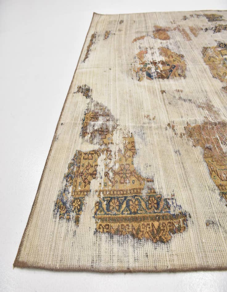 Detail image of 6' 3 x 9'  Hand Knotted Ultra Vintage Persian Wool Rug