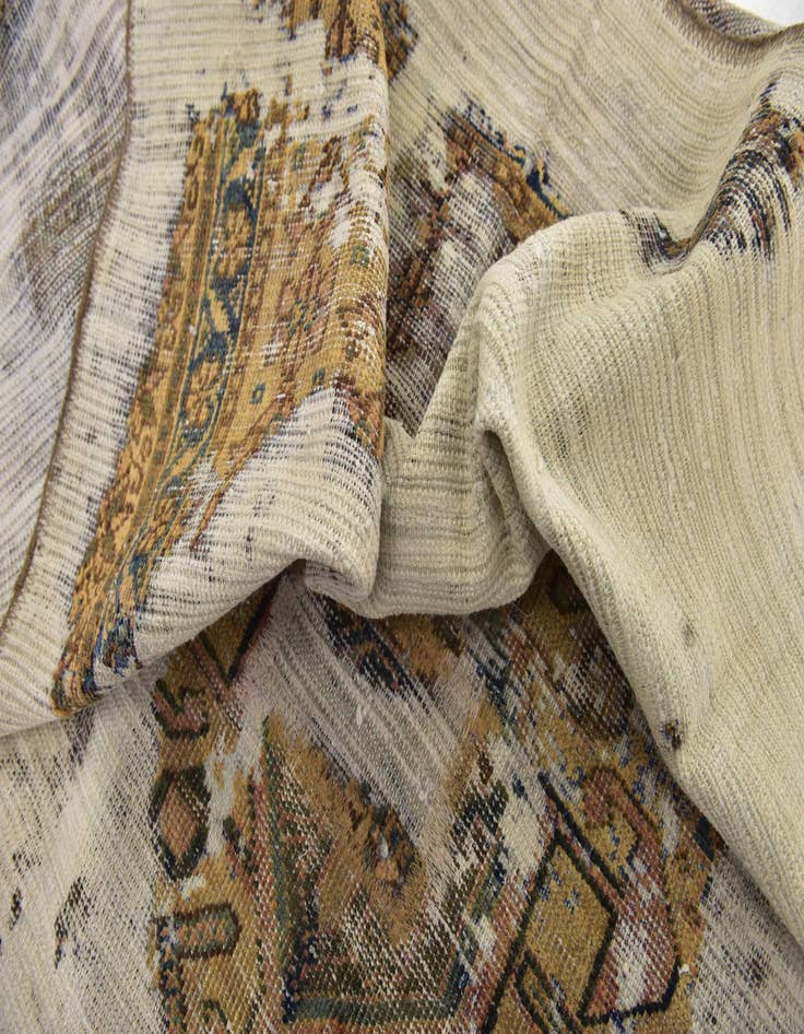 Detail image of 6' 3 x 9'  Hand Knotted Ultra Vintage Persian Wool Rug