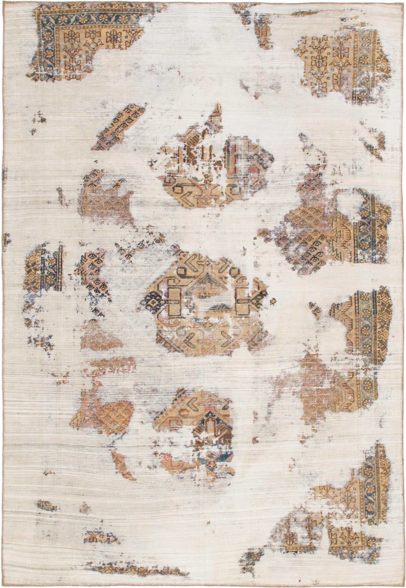 6' 3 x 9' Hand Knotted Ultra Vintage Persian Wool Rug