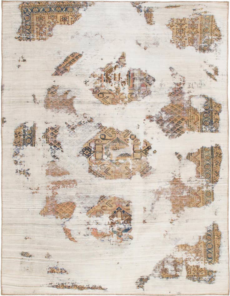 Detail image of 6' 3 x 9' Hand Knotted Ultra Vintage Persian Wool Rug