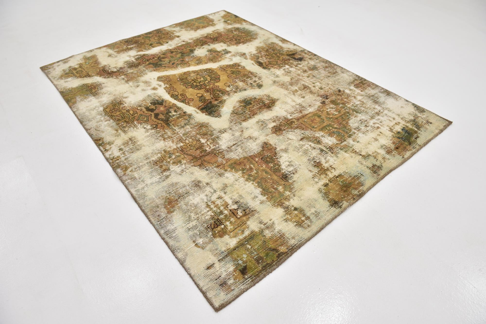 6' x 7' 10 Hand Knotted Ultra Vintage Persian Wool Rug