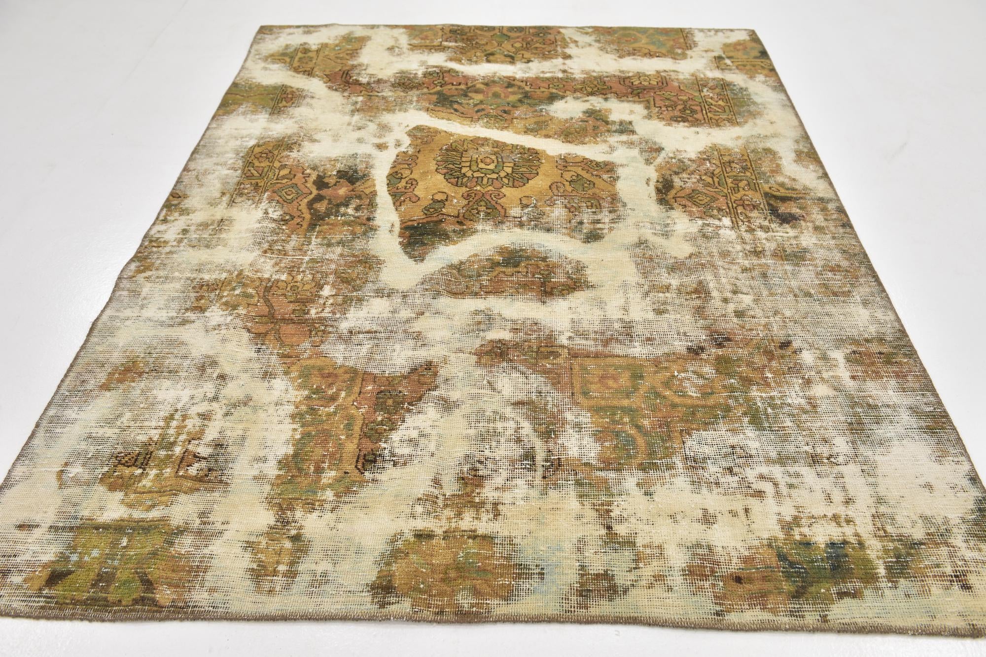 6' x 7' 10 Hand Knotted Ultra Vintage Persian Wool Rug