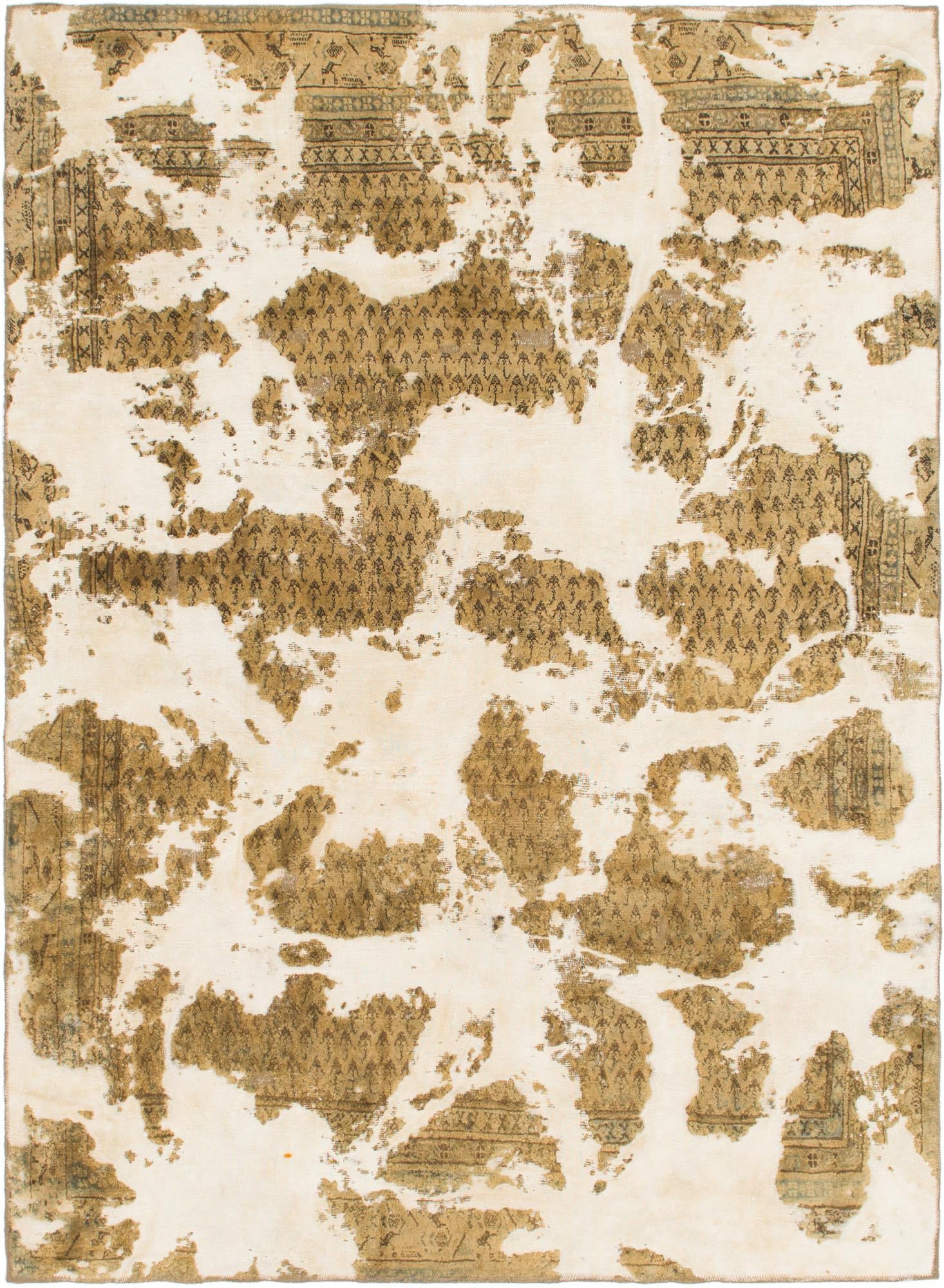 6' x 8' 5 Hand Knotted Ultra Vintage Persian Wool Rug