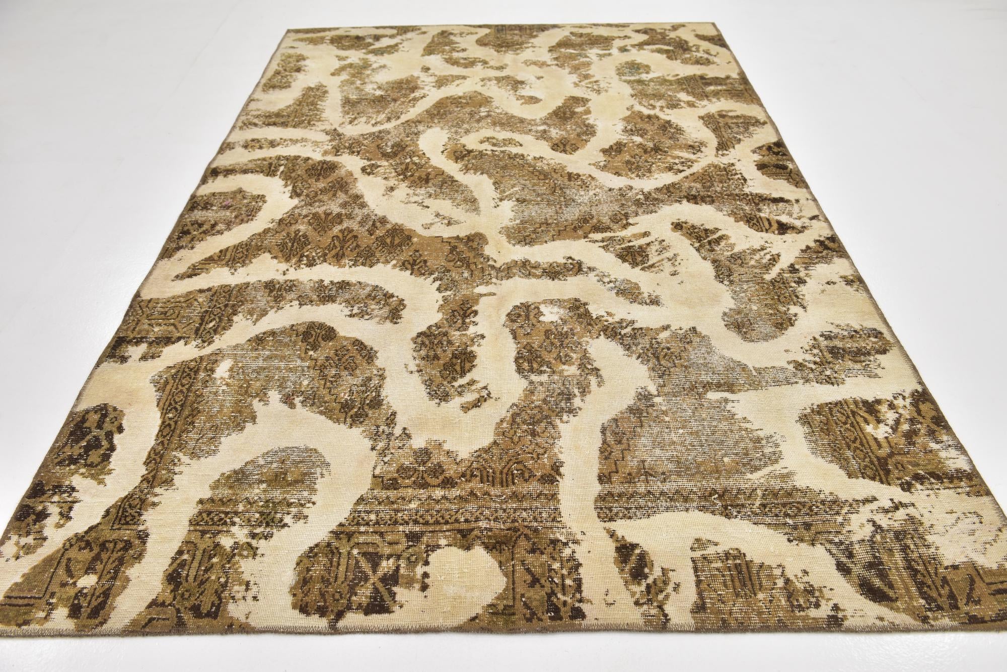 6' x 9' 7 Hand Knotted Ultra Vintage Persian Wool Rug
