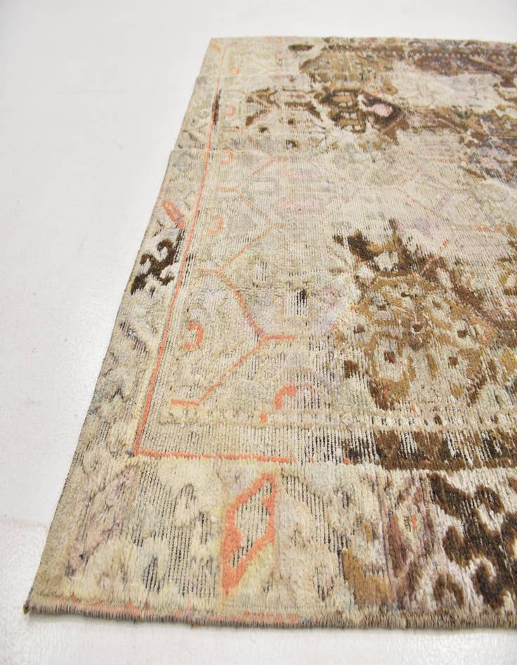 Detail image of 5' 10 x 8' 6  Hand Knotted Ultra Vintage Persian Wool Rug