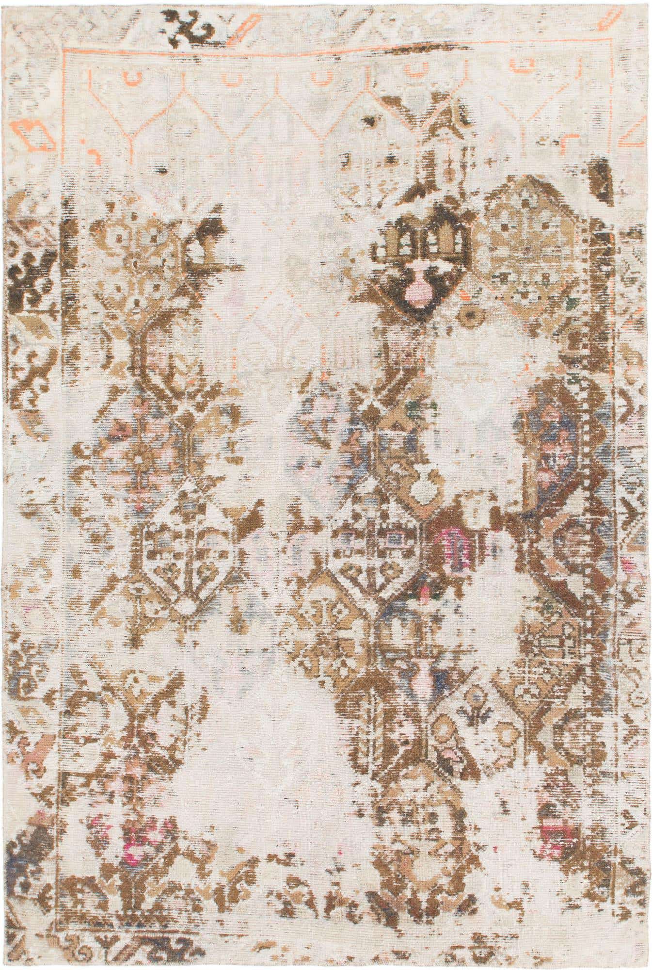 5' 10 x 8' 6 Hand Knotted Ultra Vintage Persian Wool Rug