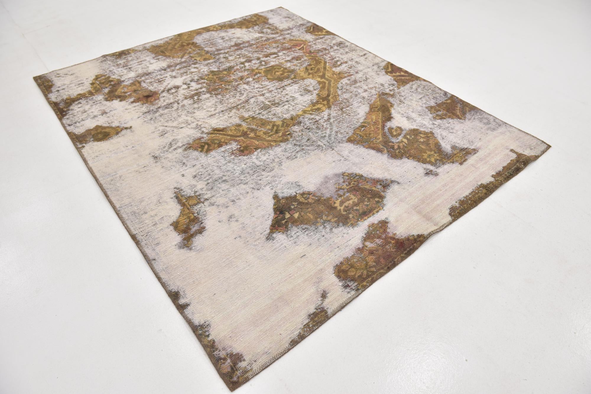 6' 6 x 7' 10 Hand Knotted Ultra Vintage Persian Wool Rug