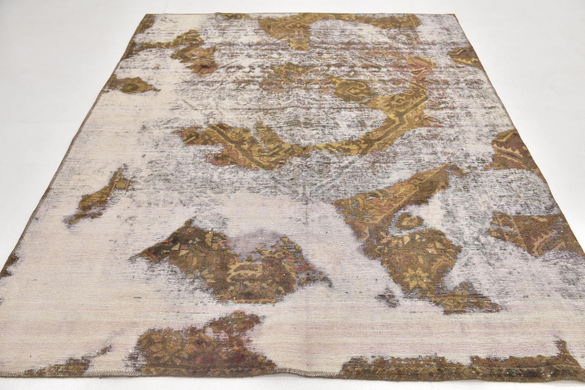 6' 6 x 7' 10 Hand Knotted Ultra Vintage Persian Wool Rug