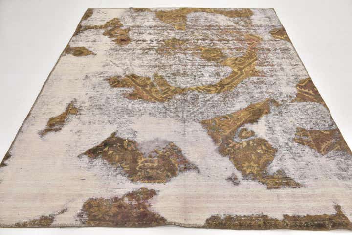 6' 6 x 7' 10 Hand Knotted Ultra Vintage Persian Wool Rug