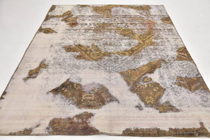 Detail image of 6' 6 x 7' 10 Hand Knotted Ultra Vintage Persian Wool Rug