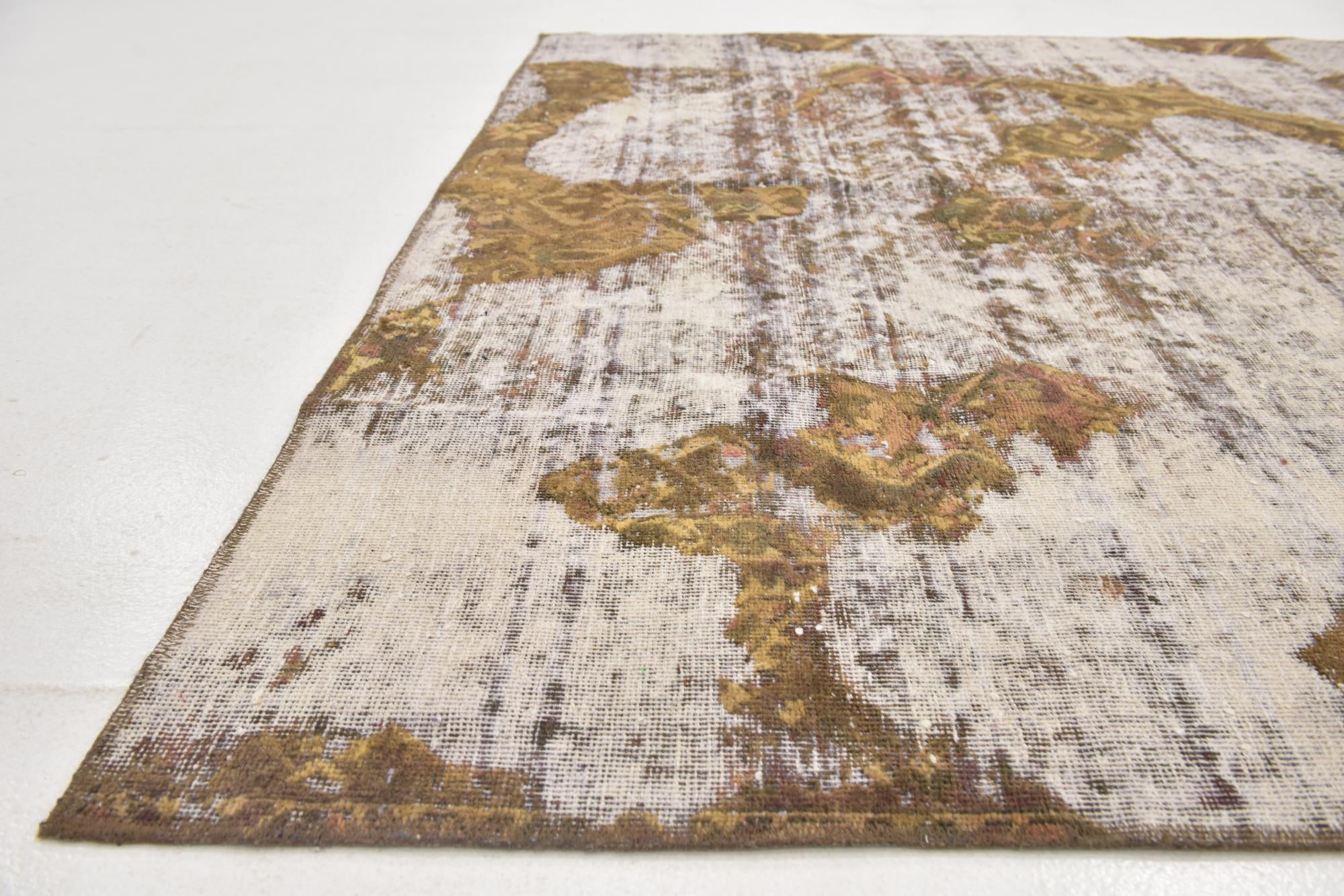 6' 6 x 7' 10 Hand Knotted Ultra Vintage Persian Wool Rug
