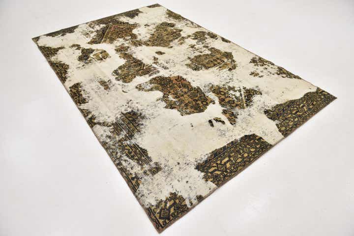 6' x 9' 4 Hand Knotted Ultra Vintage Persian Wool Rug