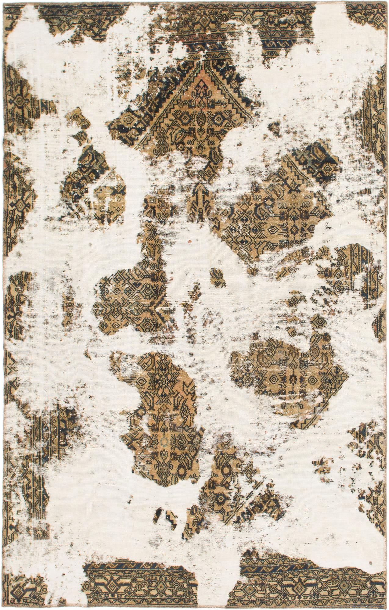 6' x 9' 4 Hand Knotted Ultra Vintage Persian Wool Rug