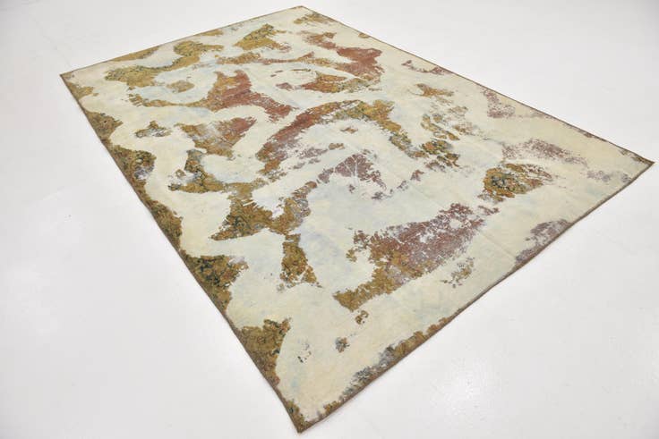 Detail image of 6' 8 x 10' Hand Knotted Ultra Vintage Persian Wool Rug