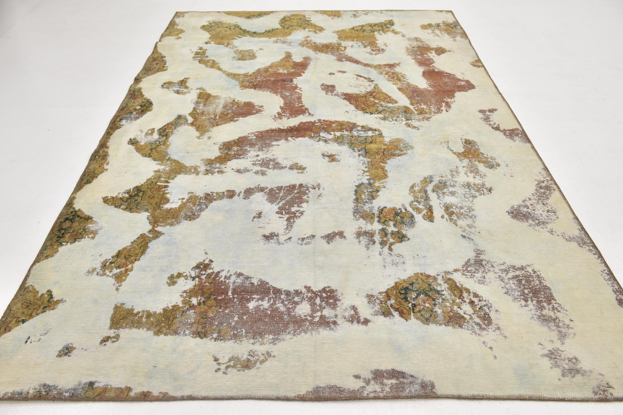 6' 8 x 10' Hand Knotted Ultra Vintage Persian Wool Rug