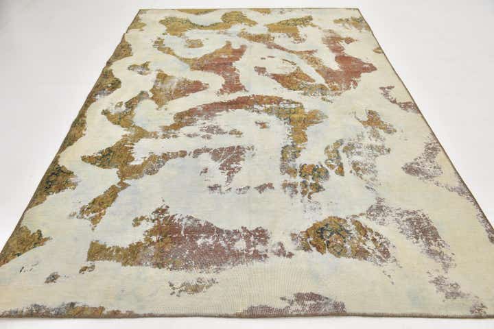 6' 8 x 10' Hand Knotted Ultra Vintage Persian Wool Rug