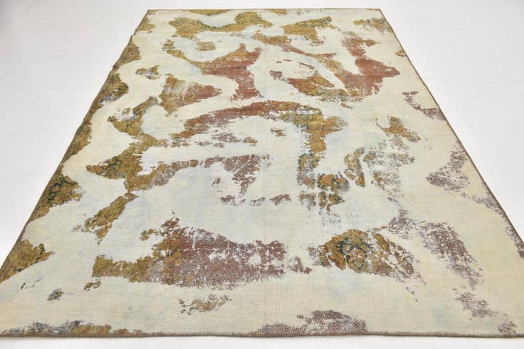 Detail image of 6' 8 x 10' Hand Knotted Ultra Vintage Persian Wool Rug