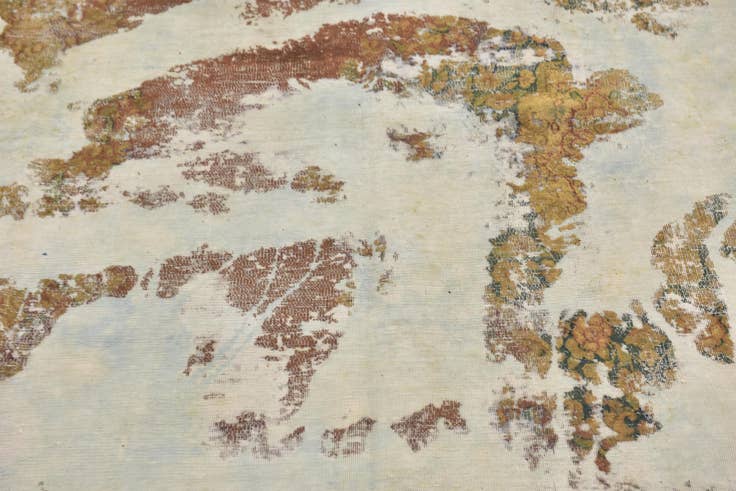 Detail image of 6' 8 x 10' Hand Knotted Ultra Vintage Persian Wool Rug
