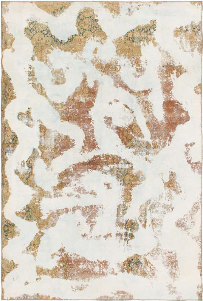 6' 8 x 10' Hand Knotted Ultra Vintage Persian Wool Rug