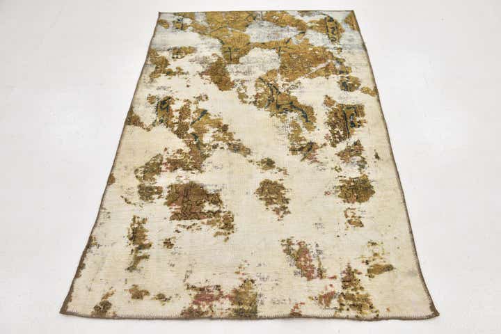 3' 7 x 5' 9 Hand Knotted Ultra Vintage Persian Wool Rug
