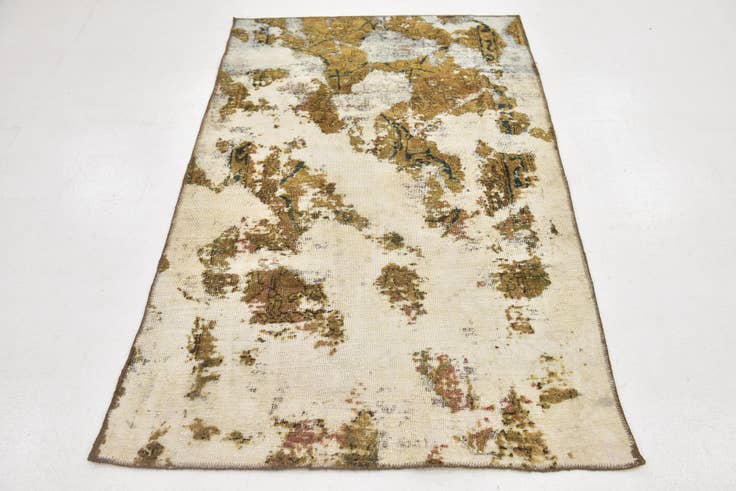 Detail image of 3' 7 x 5' 9 Hand Knotted Ultra Vintage Persian Wool Rug