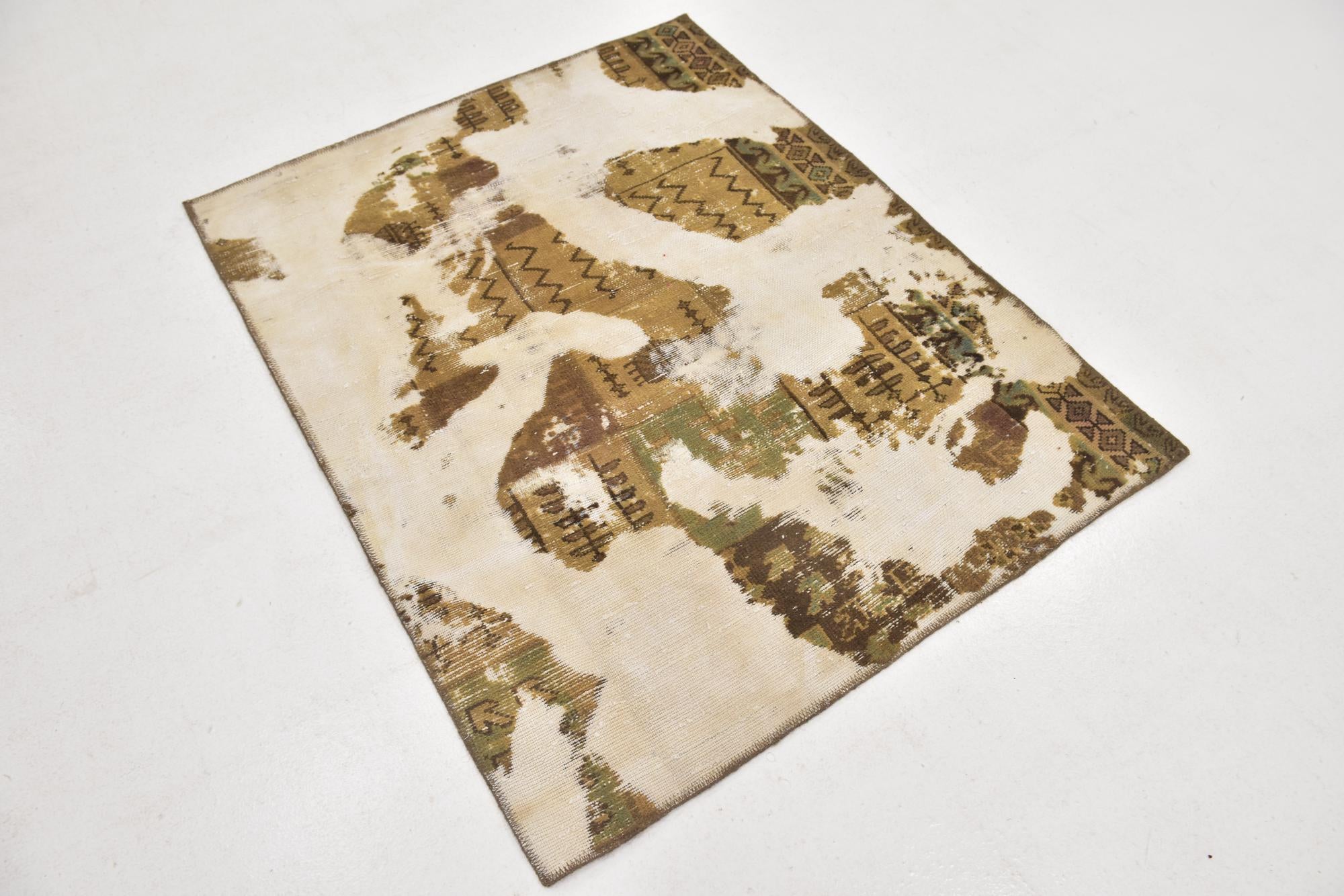 3' 8 x 4' 7 Hand Knotted Ultra Vintage Persian Wool Rug