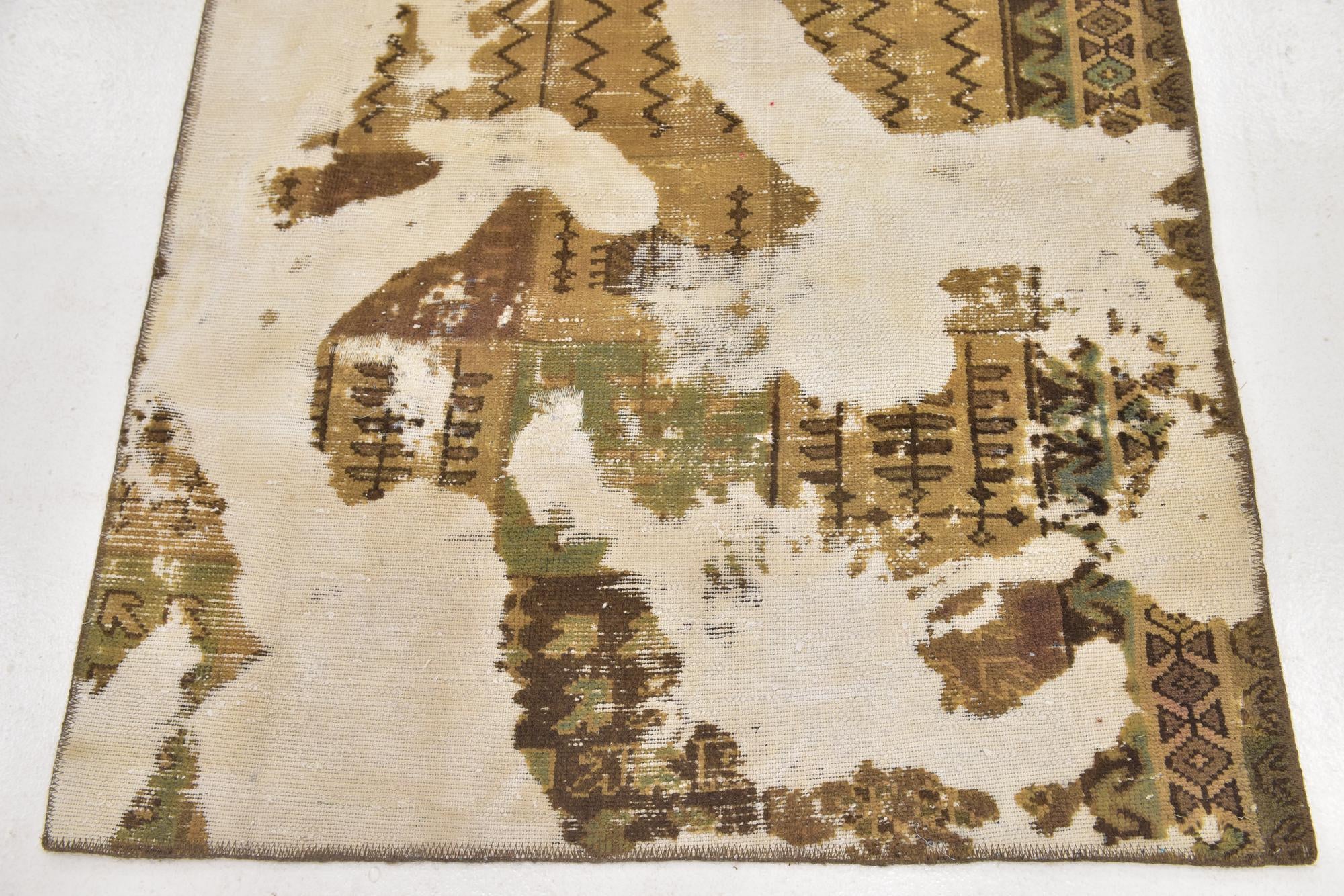 3' 8 x 4' 7 Hand Knotted Ultra Vintage Persian Wool Rug