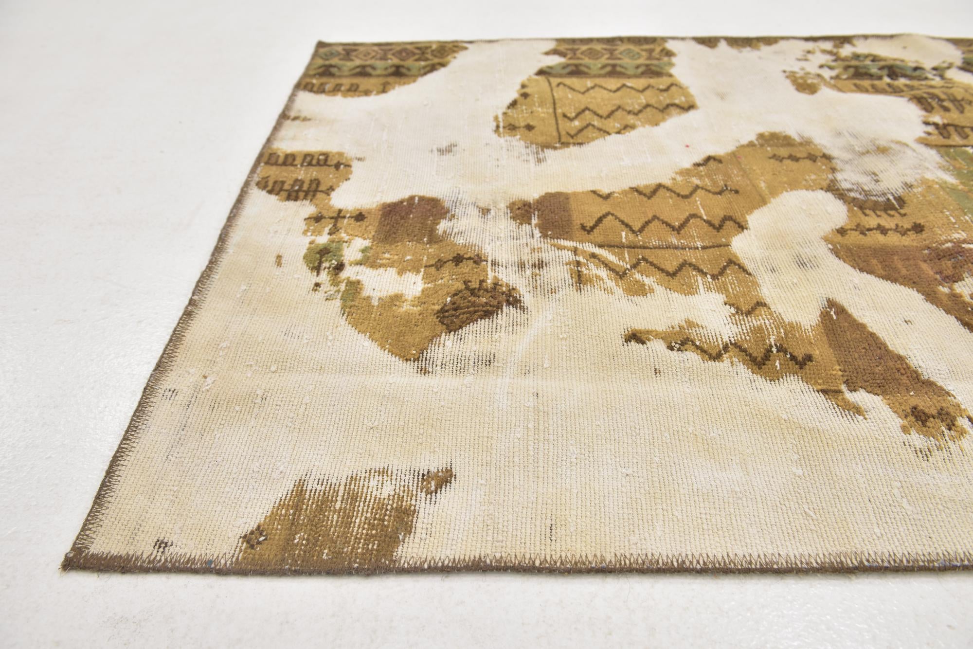 3' 8 x 4' 7 Hand Knotted Ultra Vintage Persian Wool Rug