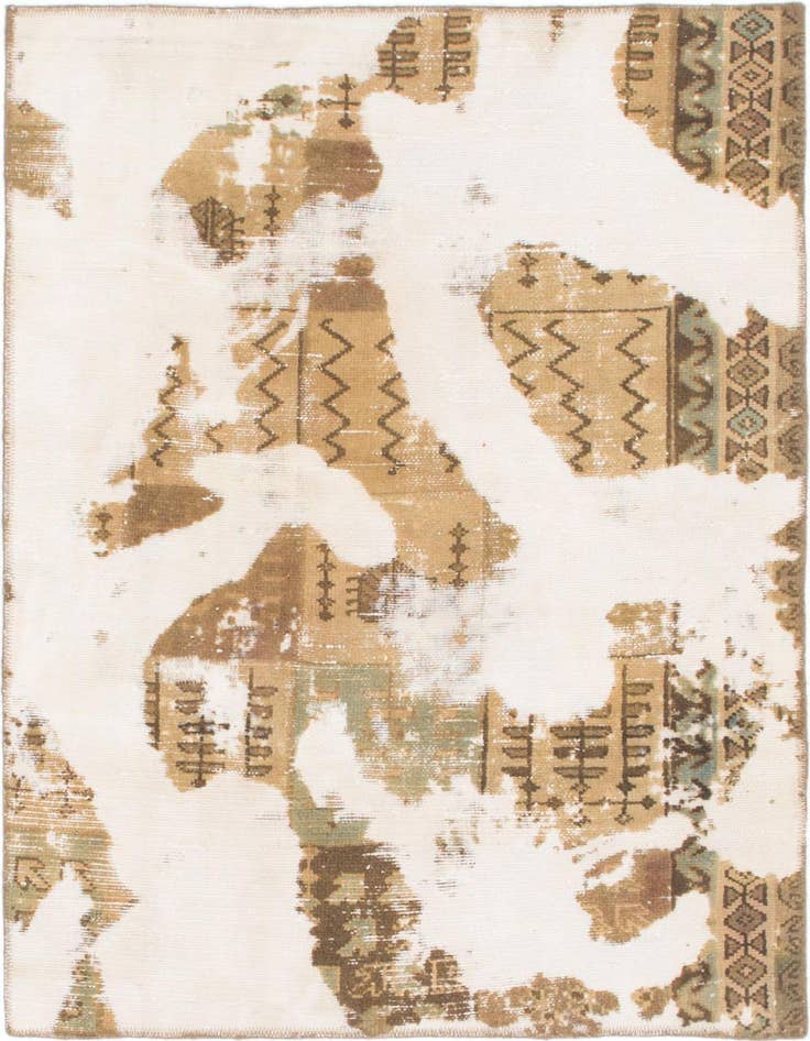Detail image of 3' 8 x 4' 7 Hand Knotted Ultra Vintage Persian Wool Rug
