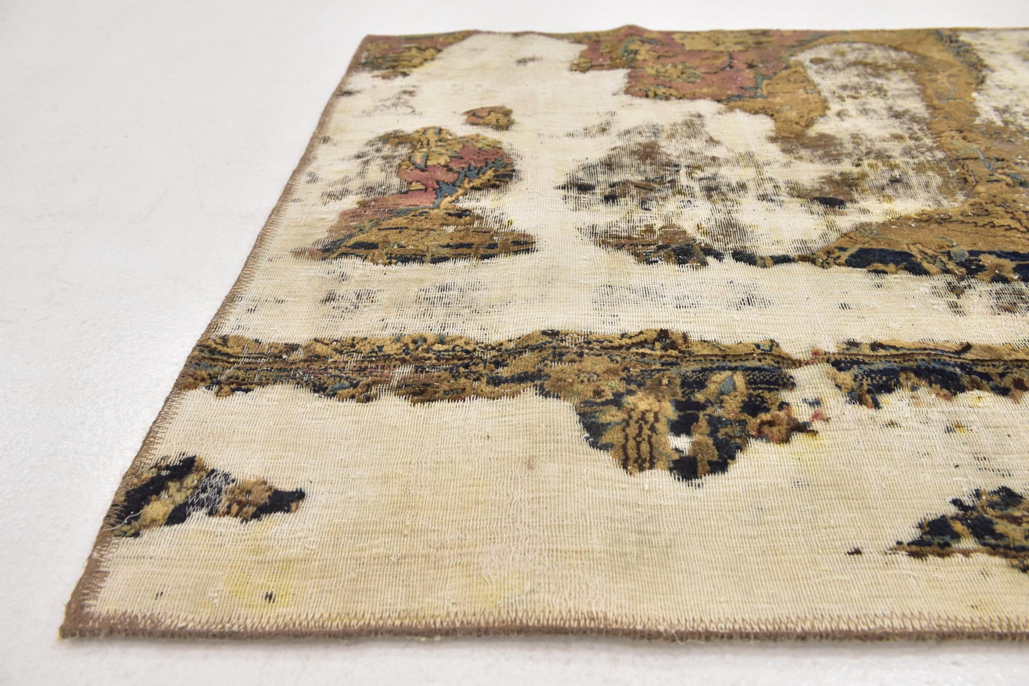 3' 5 x 4' 5 Hand Knotted Ultra Vintage Persian Wool Rug