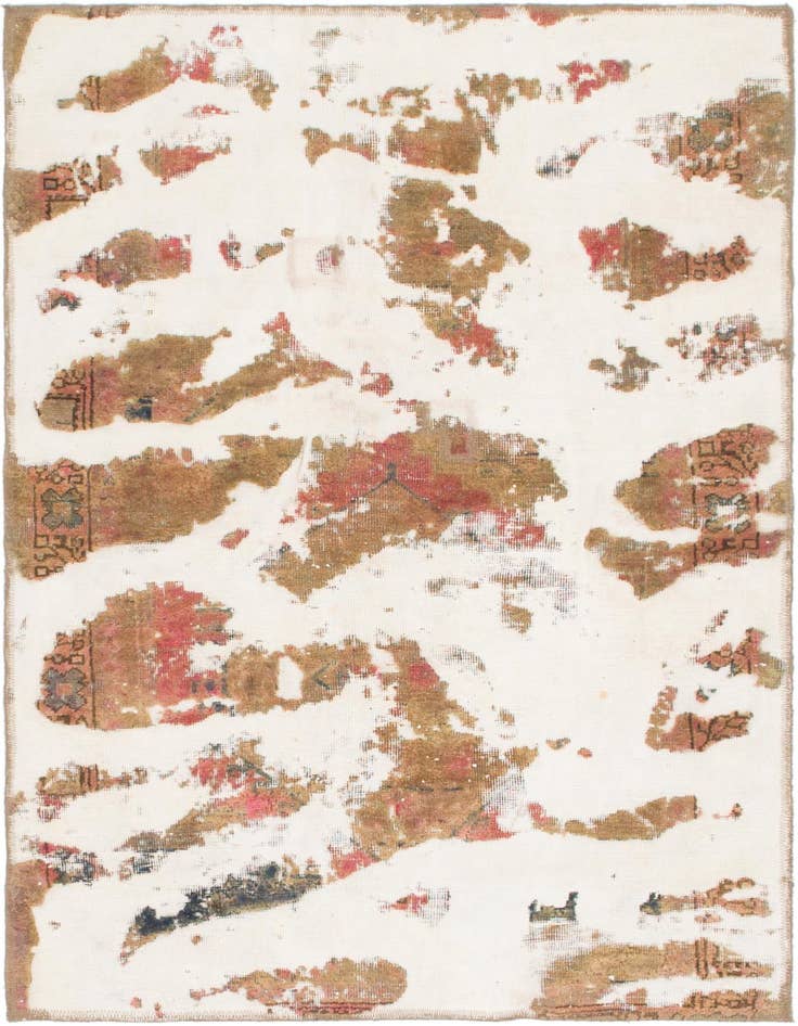 Detail image of 3' 8 x 5' Hand Knotted Ultra Vintage Persian Wool Rug