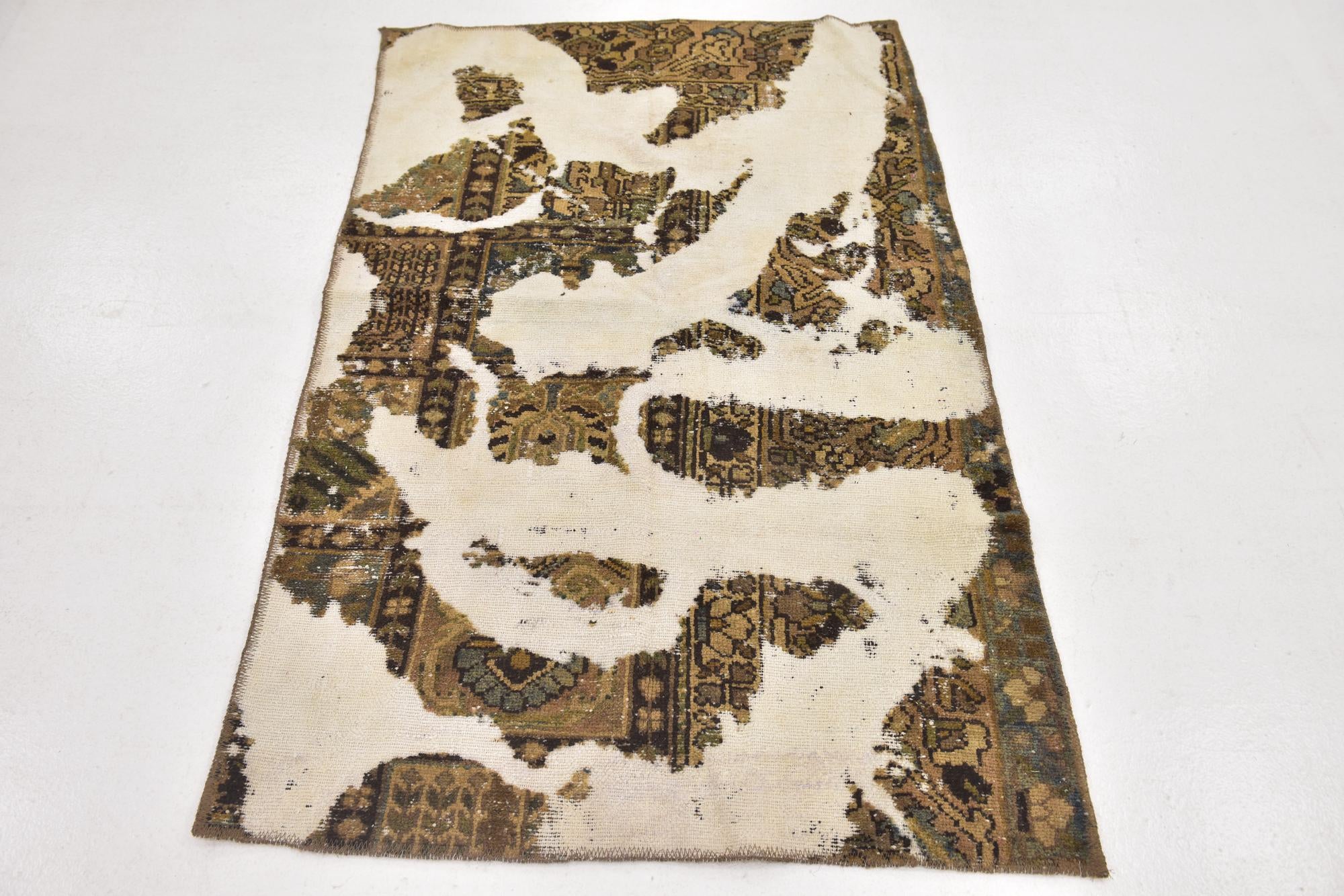3' 2 x 5' Hand Knotted Ultra Vintage Persian Wool Rug