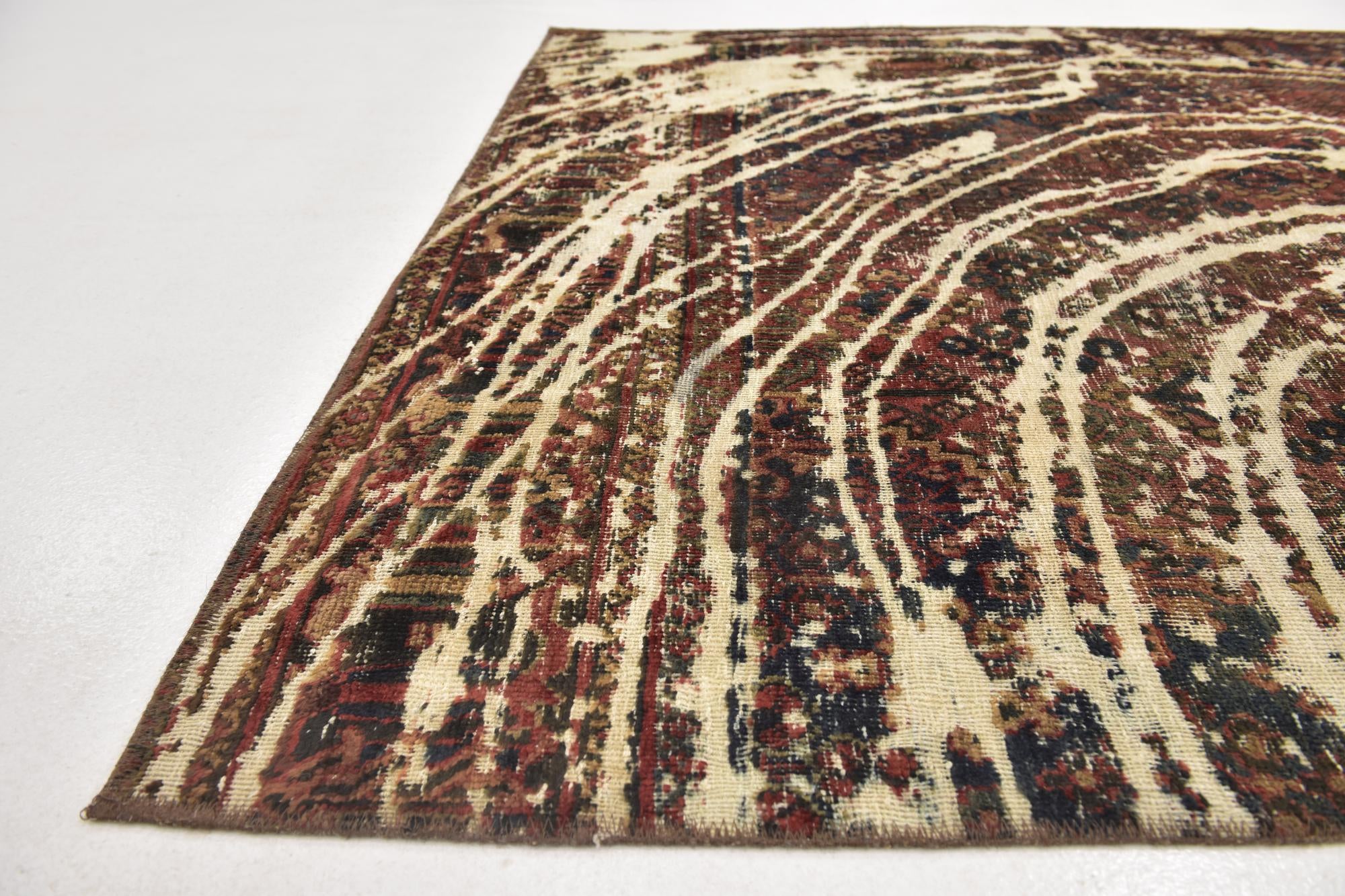 5' 5 x 6' 2 Hand Knotted Ultra Vintage Persian Wool Rug