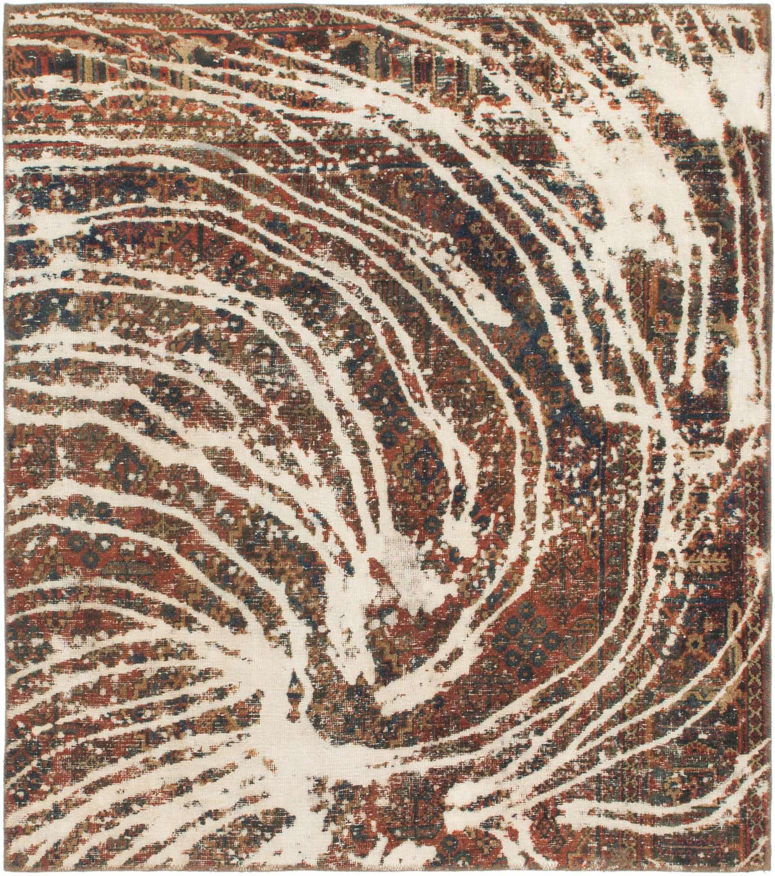 5' 5 x 6' 2 Hand Knotted Ultra Vintage Persian Wool Rug