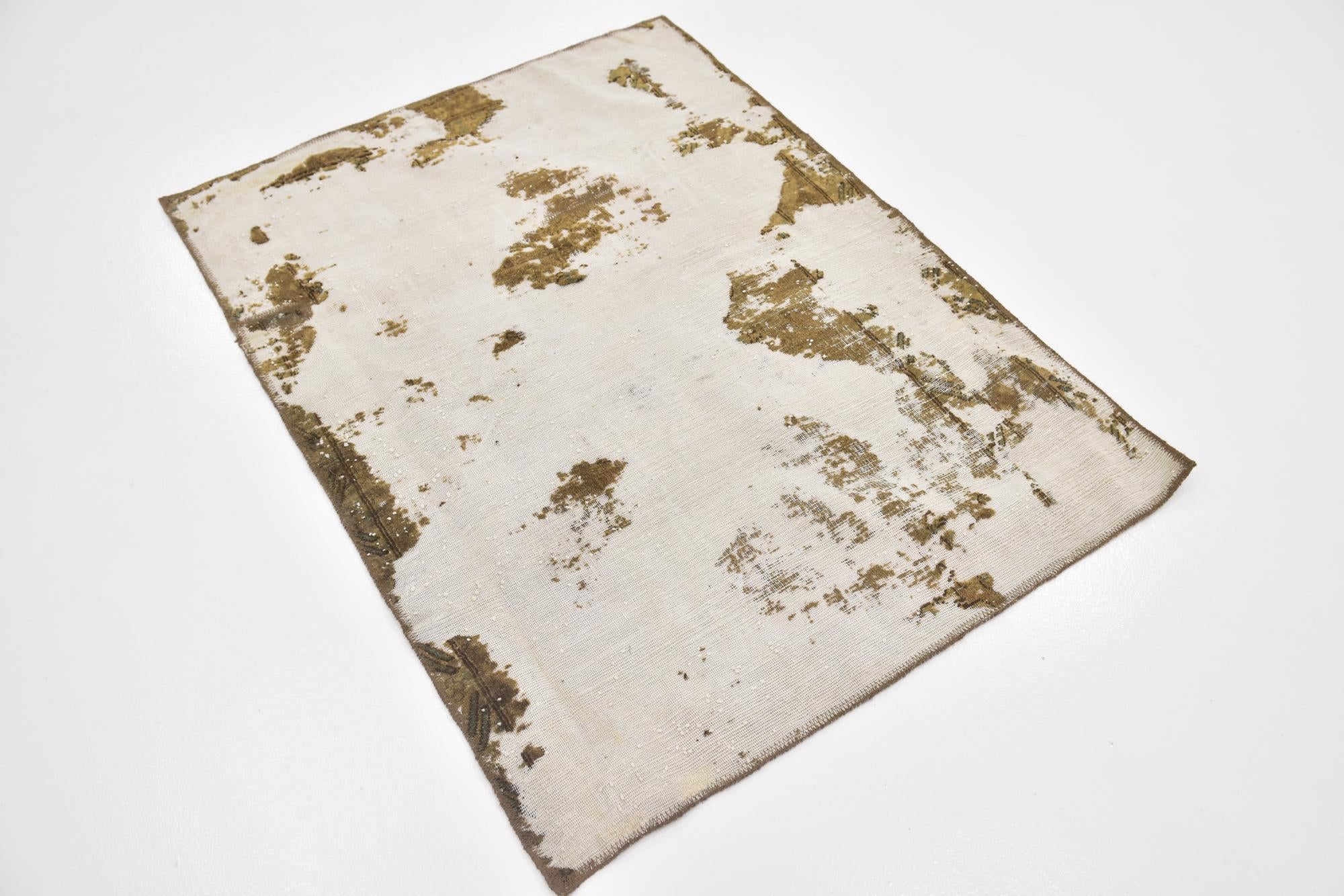 3' 4 x 4' 5 Hand Knotted Ultra Vintage Persian Wool Rug