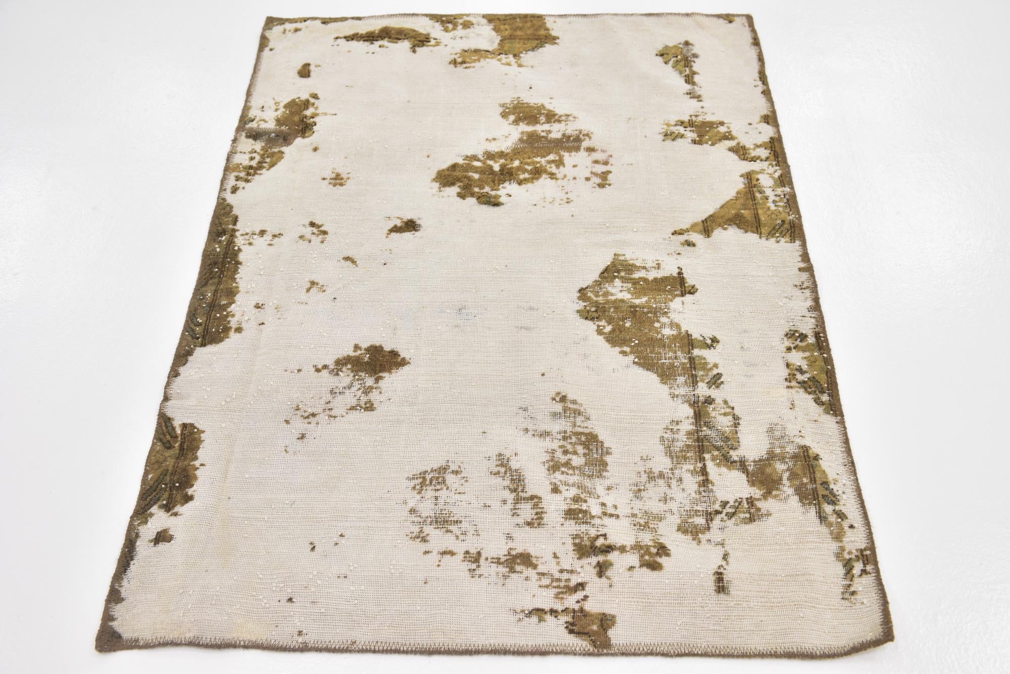 3' 4 x 4' 5 Hand Knotted Ultra Vintage Persian Wool Rug