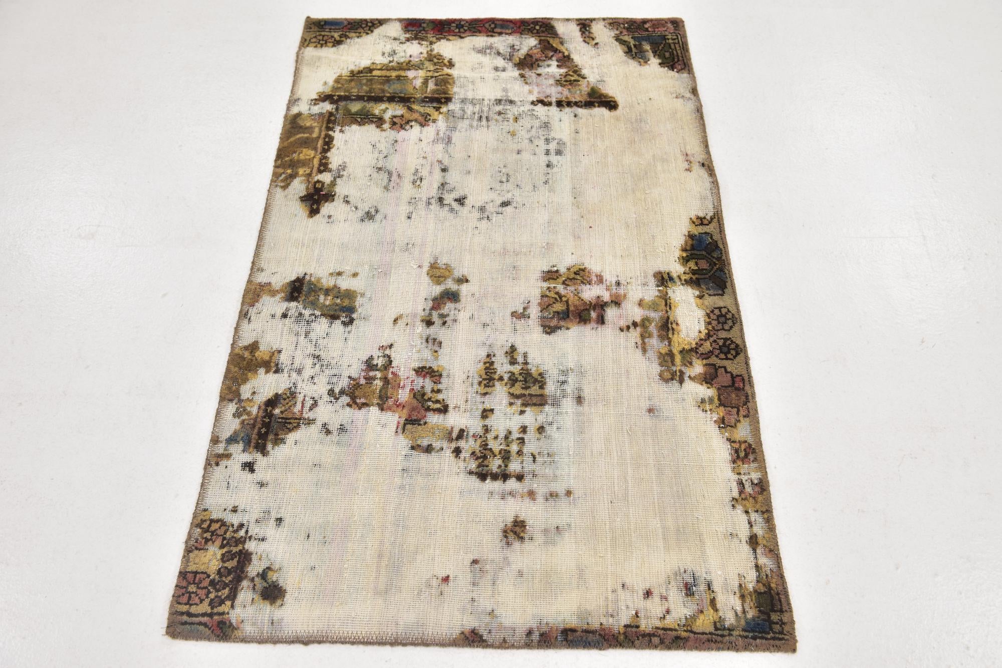 2' 10 x 4' 6 Hand Knotted Ultra Vintage Persian Wool Rug