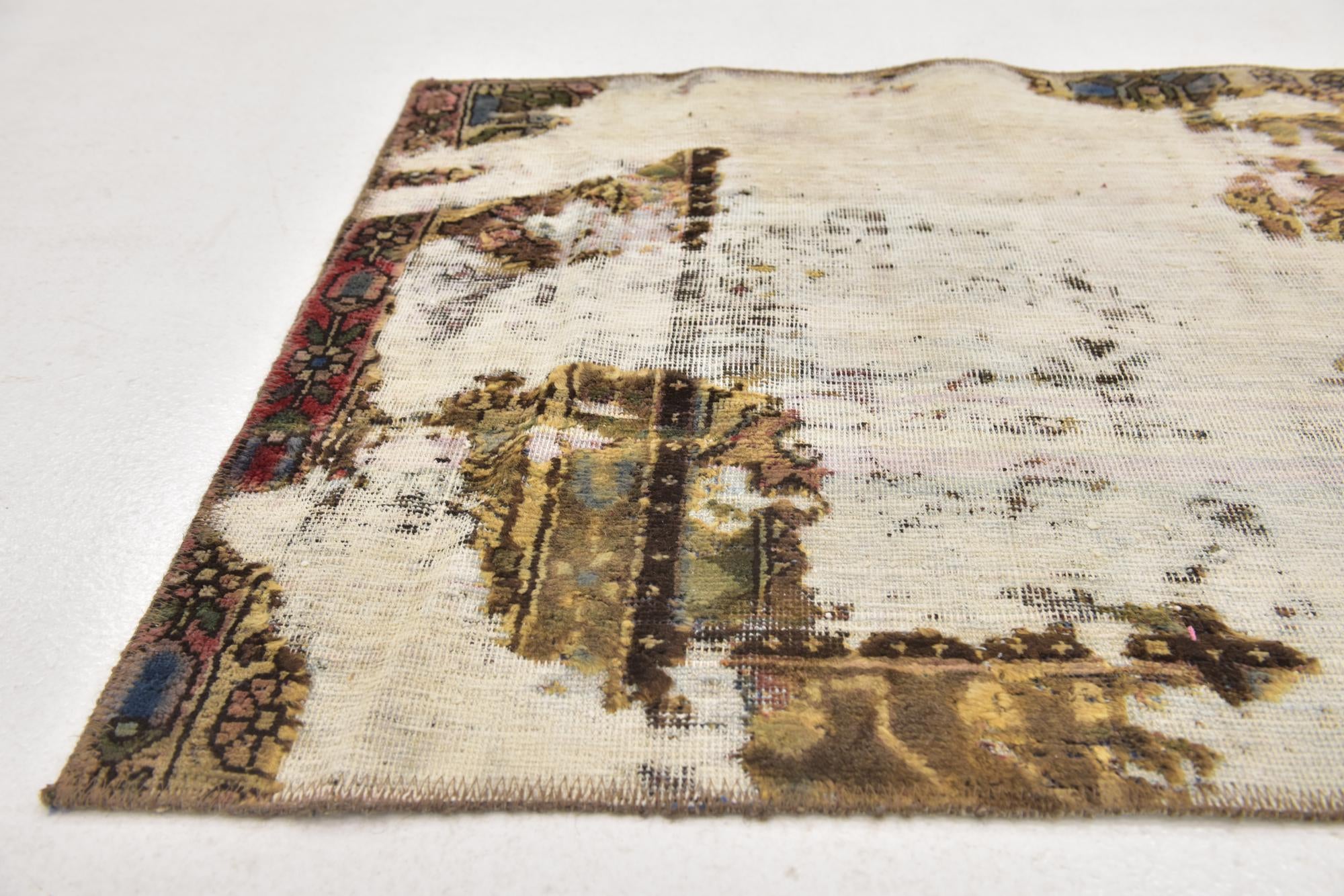 2' 10 x 4' 6 Hand Knotted Ultra Vintage Persian Wool Rug