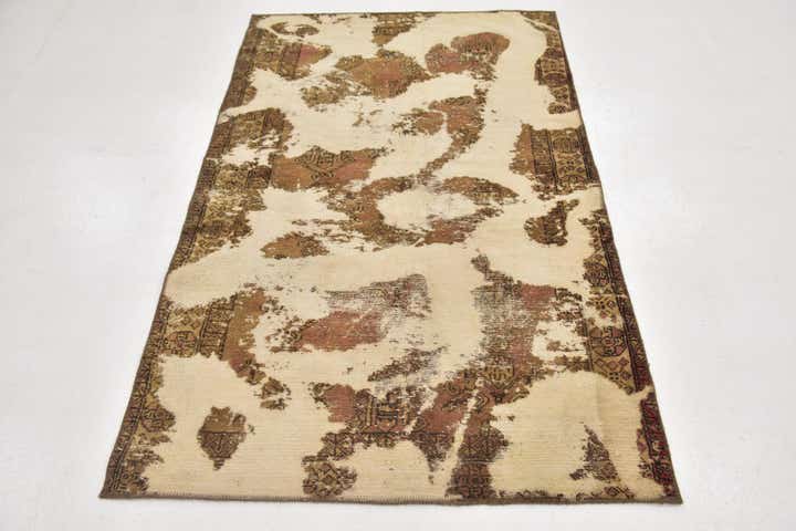 3' 9 x 6' Hand Knotted Ultra Vintage Persian Wool Rug