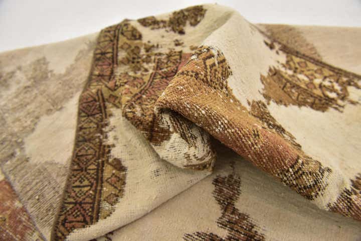 3' 9 x 6' Hand Knotted Ultra Vintage Persian Wool Rug