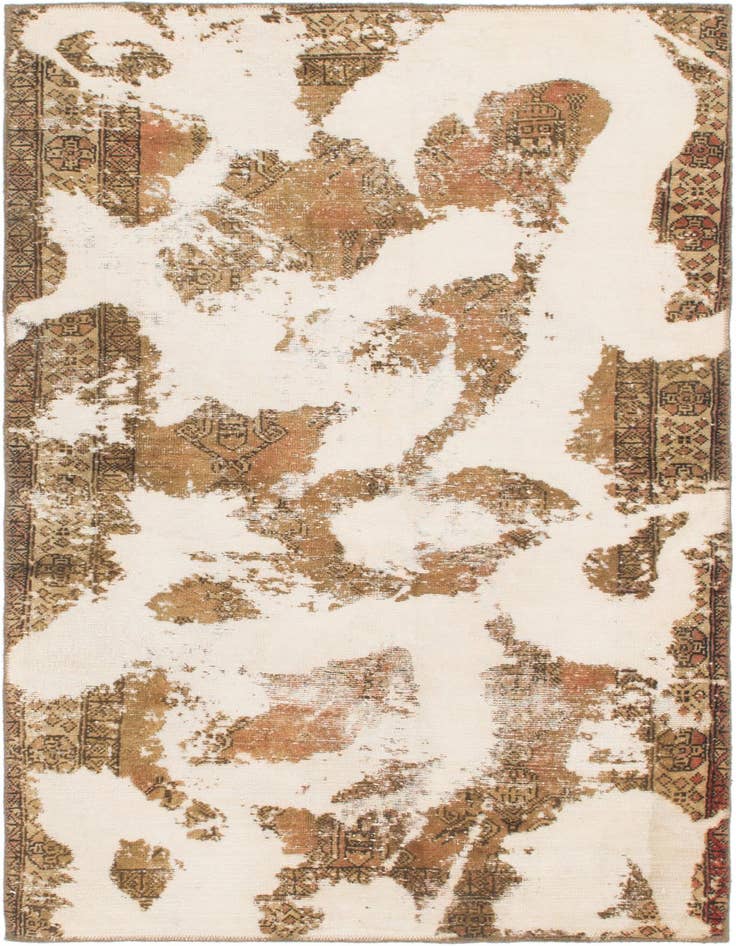 Detail image of 3' 9 x 6' Hand Knotted Ultra Vintage Persian Wool Rug