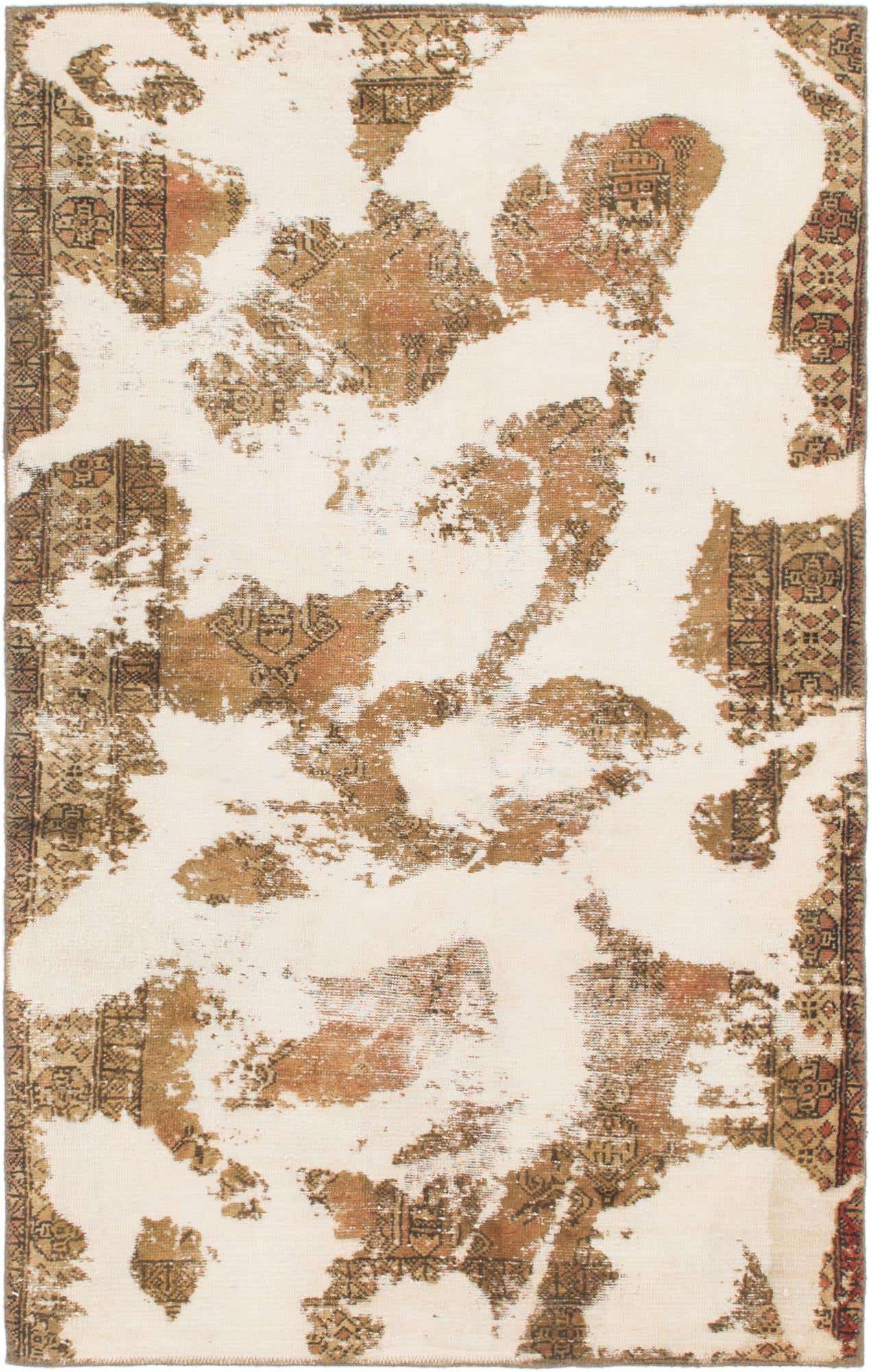 3' 9 x 6' Hand Knotted Ultra Vintage Persian Wool Rug