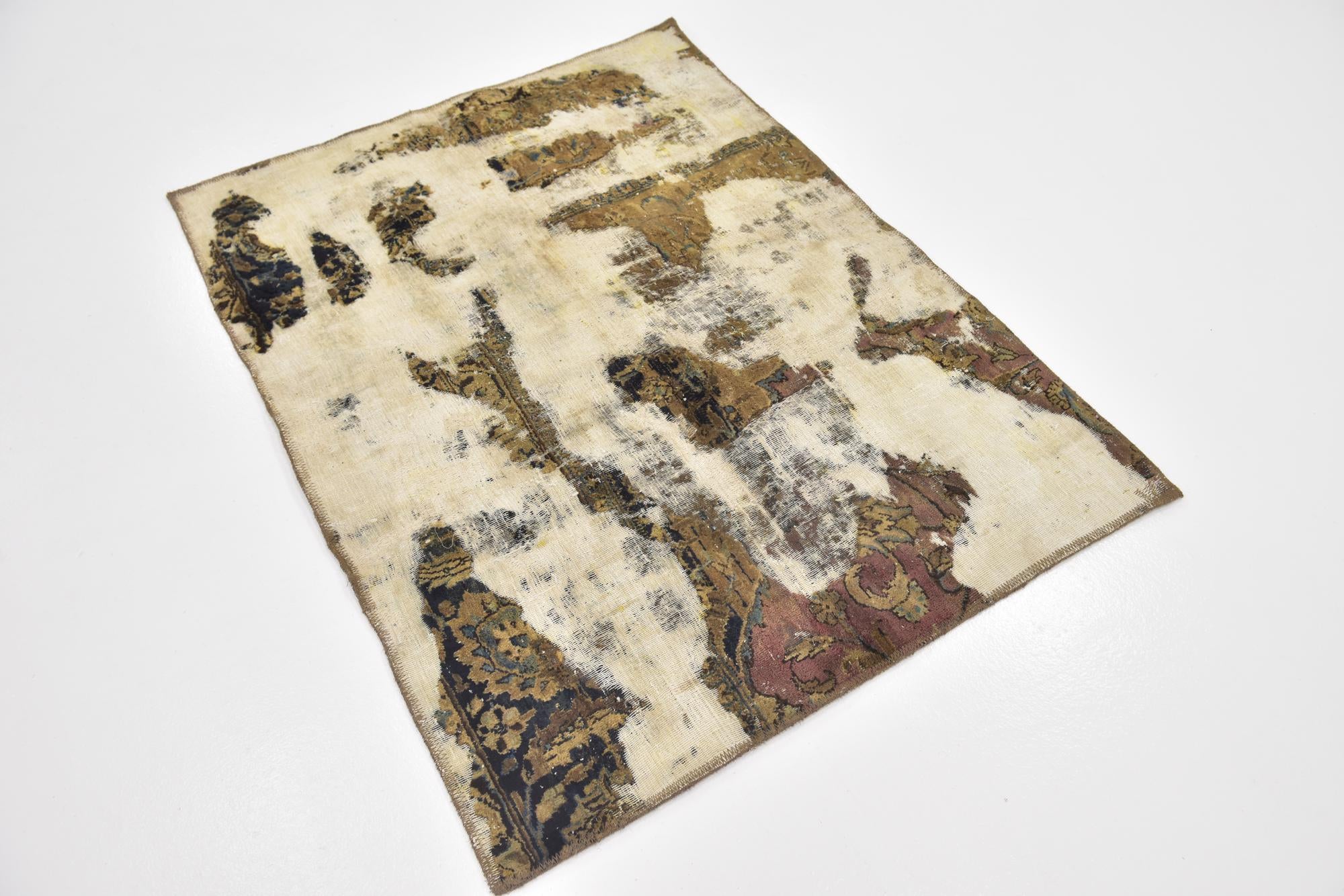 3' 5 x 4' 5 Hand Knotted Ultra Vintage Persian Wool Rug