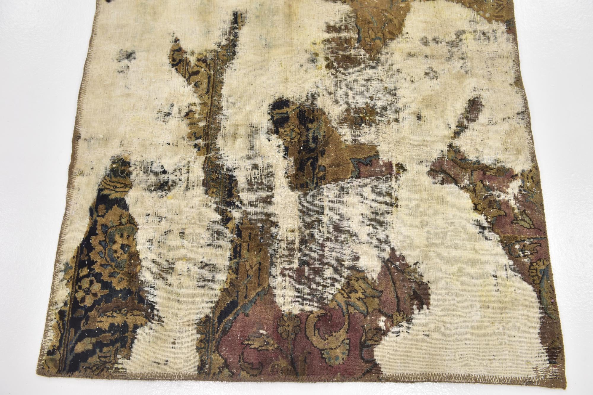 3' 5 x 4' 5 Hand Knotted Ultra Vintage Persian Wool Rug