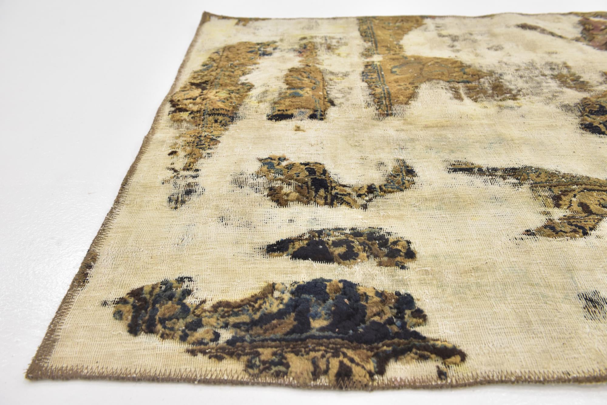 3' 5 x 4' 5 Hand Knotted Ultra Vintage Persian Wool Rug