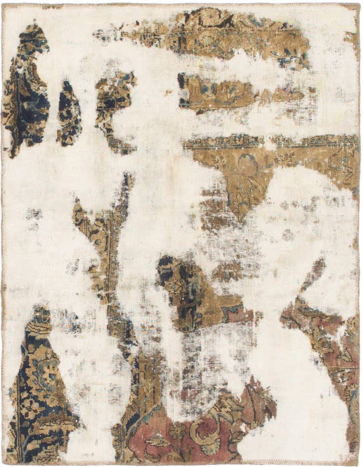 Detail image of 3' 5 x 4' 5 Hand Knotted Ultra Vintage Persian Wool Rug