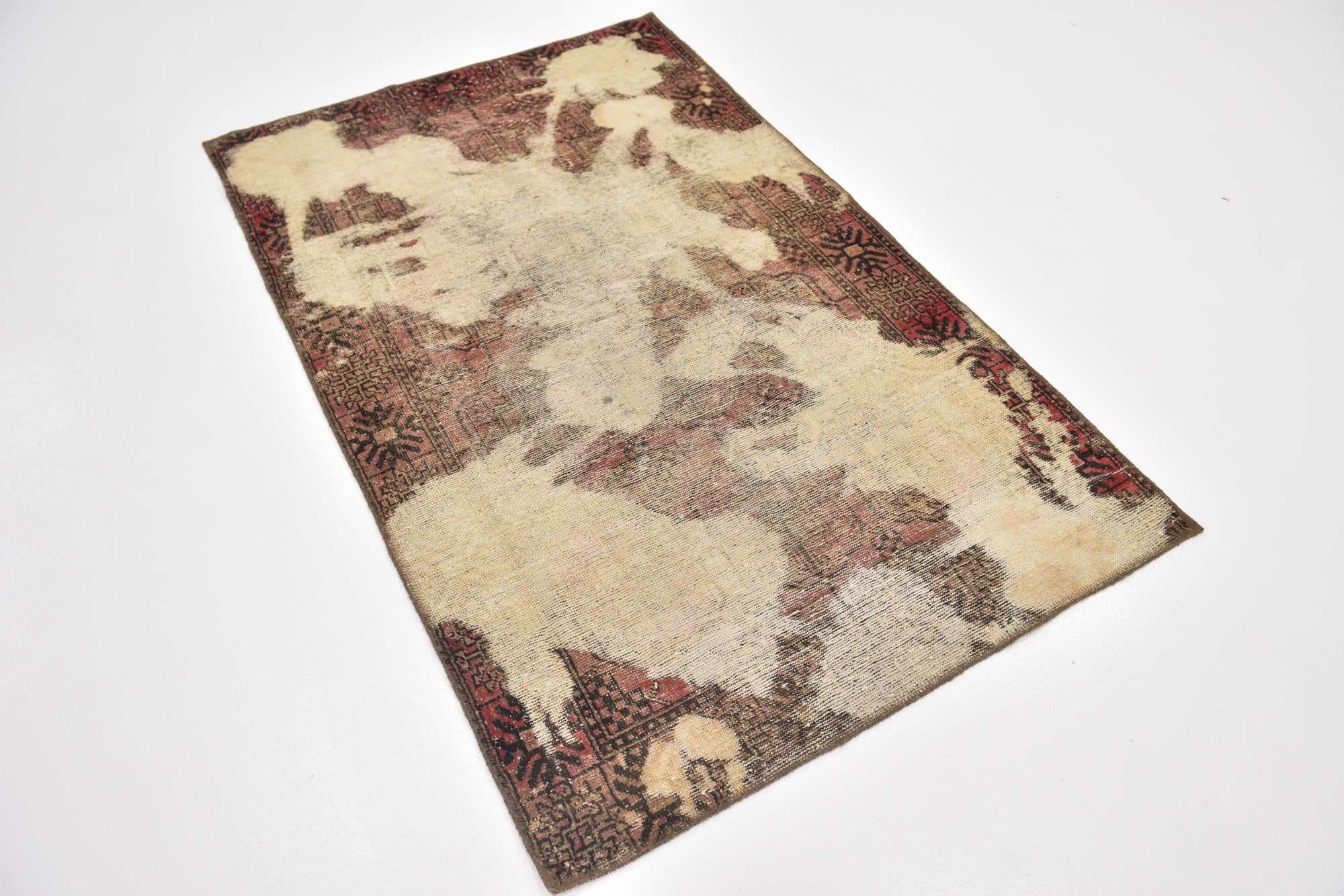 3' 7 x 5' 8 Hand Knotted Ultra Vintage Persian Wool Rug