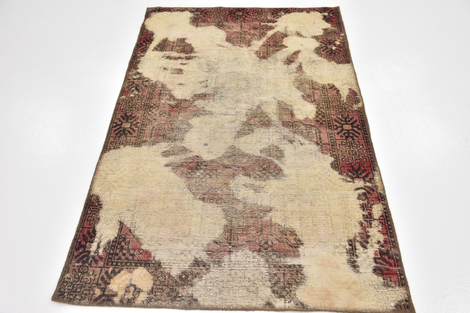 3' 7 x 5' 8 Hand Knotted Ultra Vintage Persian Wool Rug