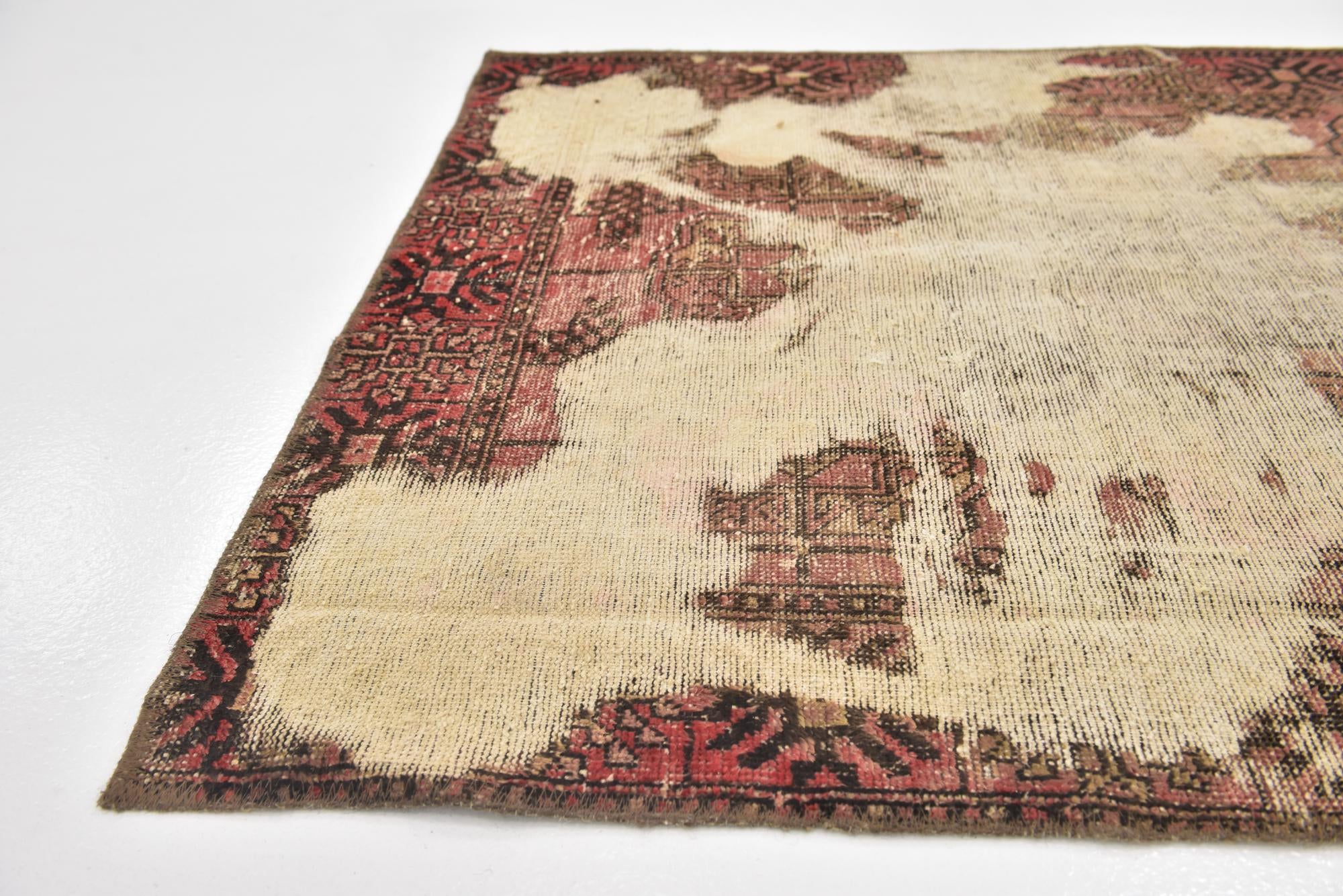 3' 7 x 5' 8 Hand Knotted Ultra Vintage Persian Wool Rug
